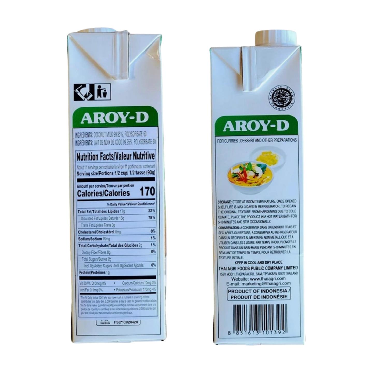 Aroy-D 100% Pure Coconut Milk, 8.45 oz, Pack of 6