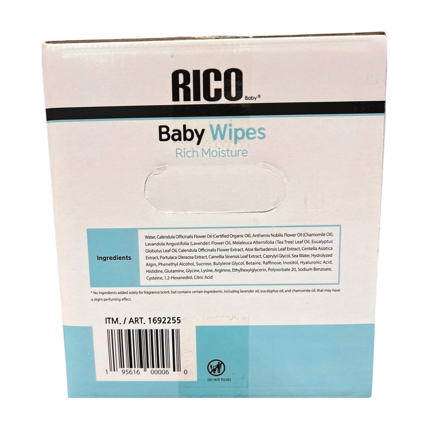 RICO Ultra Moisturizing Baby Wipes, 720 Count, Fragrance-Free
