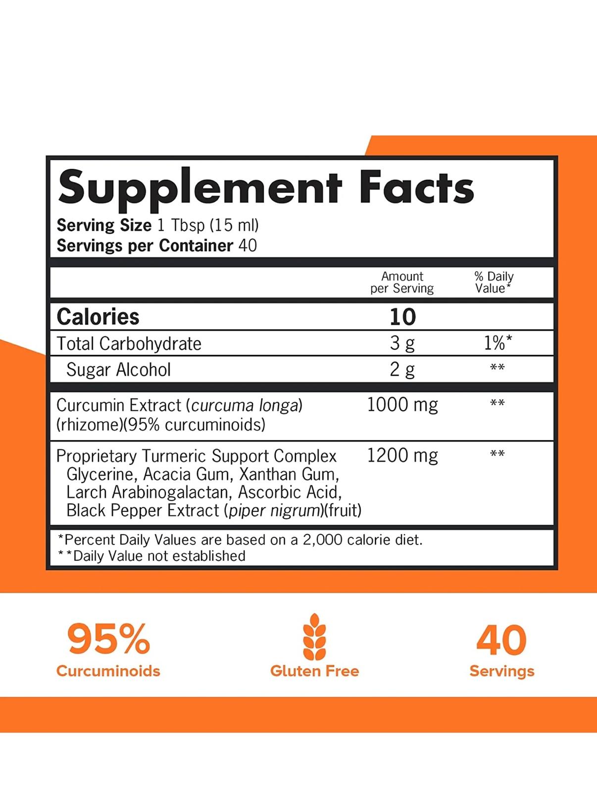 Qunol Liquid Turmeric Curcumin with Black Pepper, 1000mg, Extra Strength, Joint Health, 30.4 Fl Oz, 60 Servings