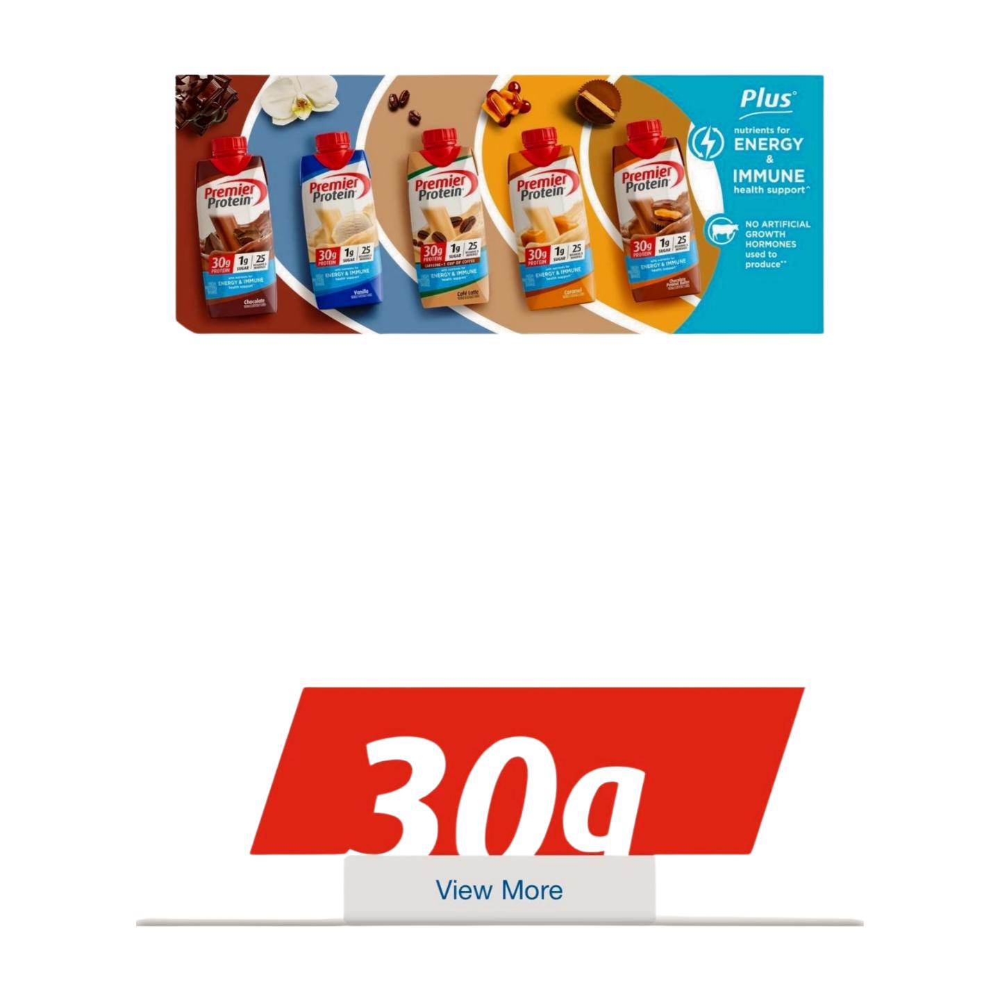 Premier Protein Shake, Vanilla, 30g Protein, 1g Sugar, 11 oz, 18 Pack