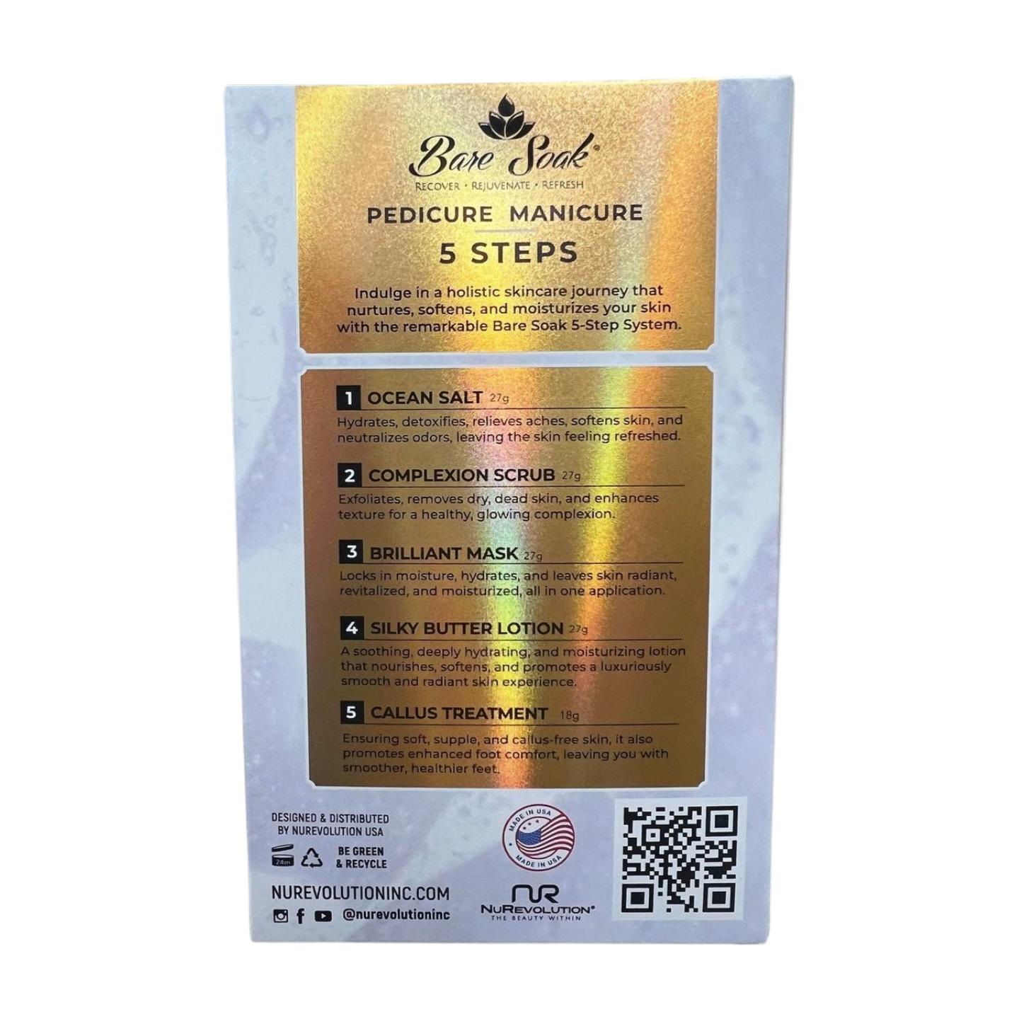 Pedicure, Manicure Lavender. Bare Soak Premium Collection 1 Ocean Salt. Pack of 2