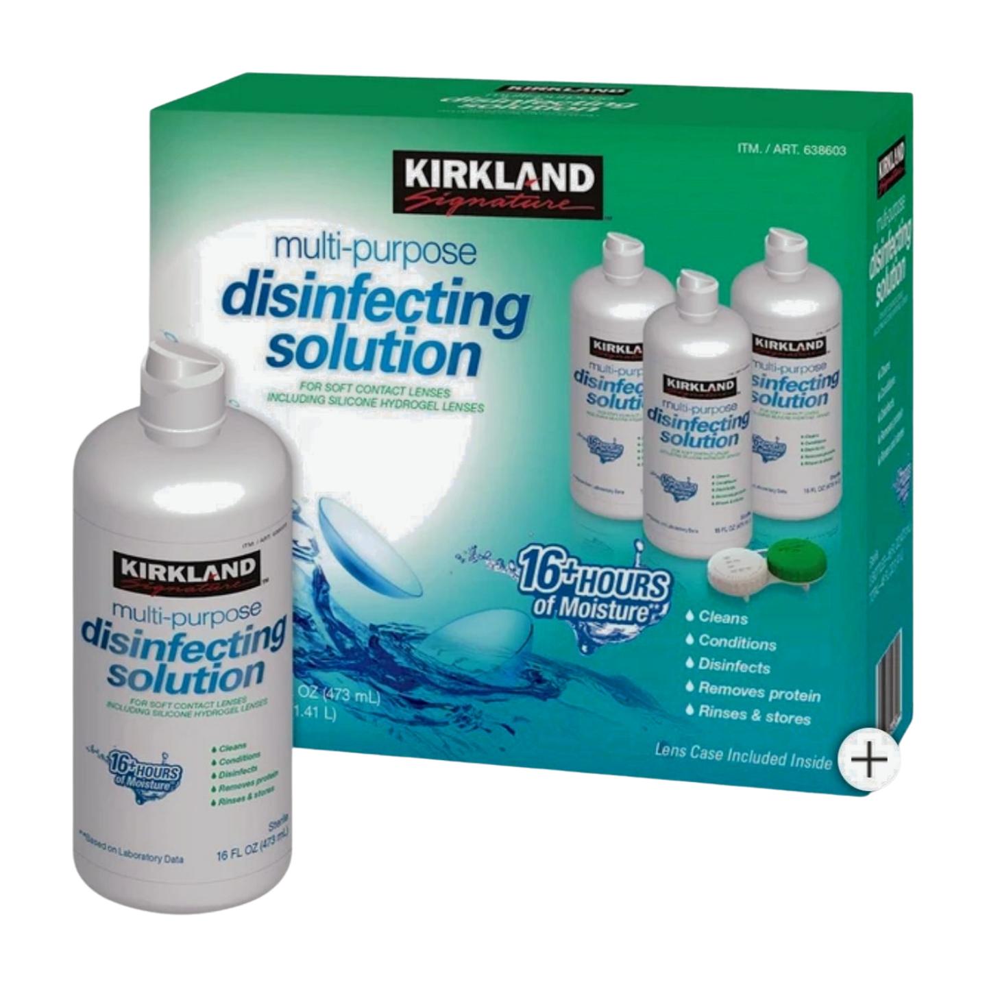 Kirkland Multi-Purpose Disinfecting Solution for Soft Contacts, 16 oz, Pack of 3
