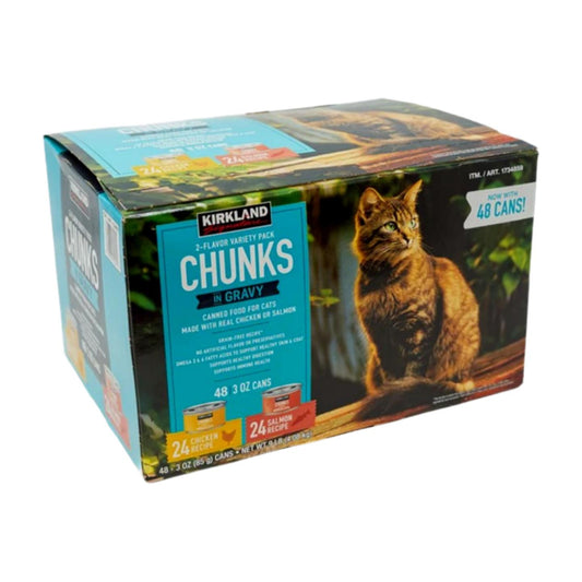 Kirkland Signature Canned Cat Food, Chicken & Salmon Variety, 3 Oz, 48 Count