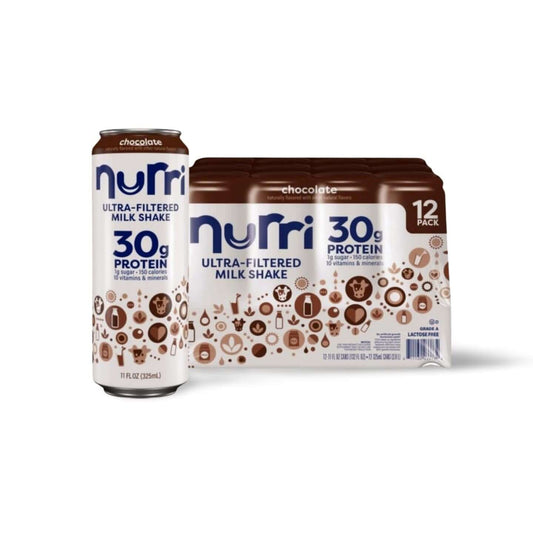 Nurri Ultra-Filtered Chocolate Milk Shake, 30g Protein, 1g Sugar, 12 x 11 oz Cans