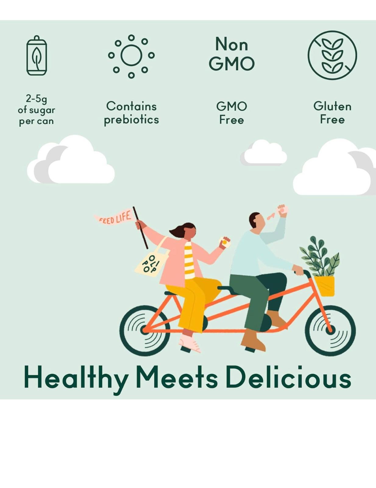 OLIPOP 5-Flavor Soda Variety Pack, Prebiotic Soft Drinks, Supports Digestive & Gut Health, 9g Plant Fiber, Low Calorie & Sugar, Vegan, 12oz, 5-Pack