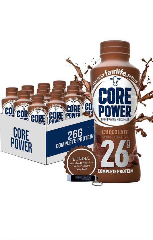 Core Power Fairlife Protein Milk Shakes, 26g Protein, Chocolate Flavor, 14 Fl Oz, Pack of 12, Ready-to-Drink for Workout Recovery
