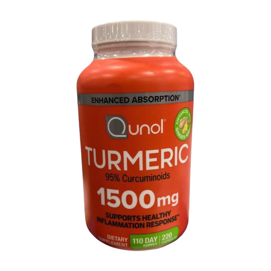 Qunol Turmeric Curcumin with Black Pepper & Ginger, 1500mg, 95% Curcuminoids, Extra Strength, Joint Support, 220 Count
