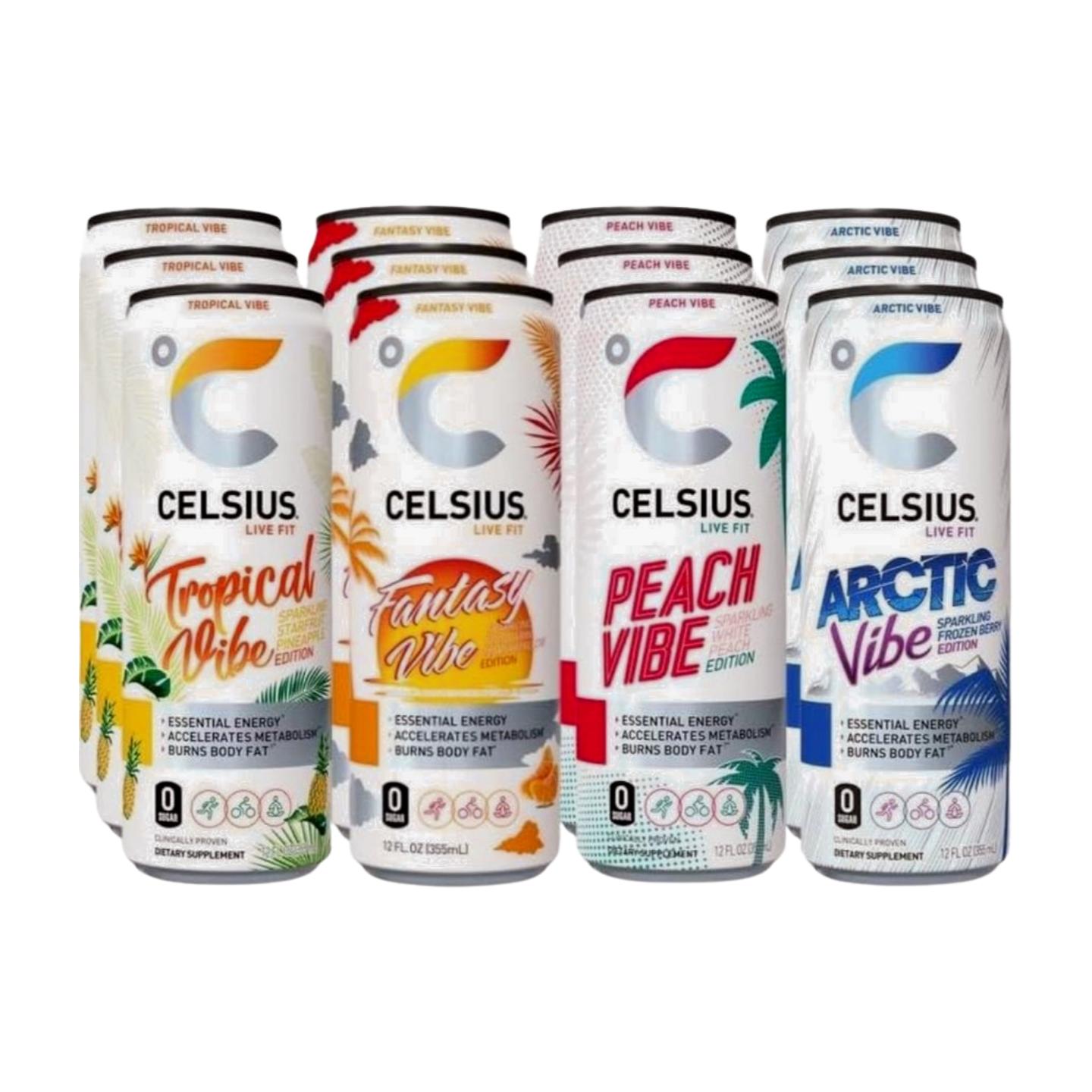 CELSIUS Energy Drink, Sugar-Free & Keto-Friendly, 12 Fl Oz, 12 Pack