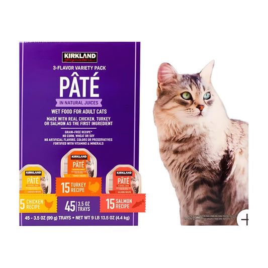 Kirkland Signature Pate Cat Food Variety Pack, 3.2 oz, 45 Count