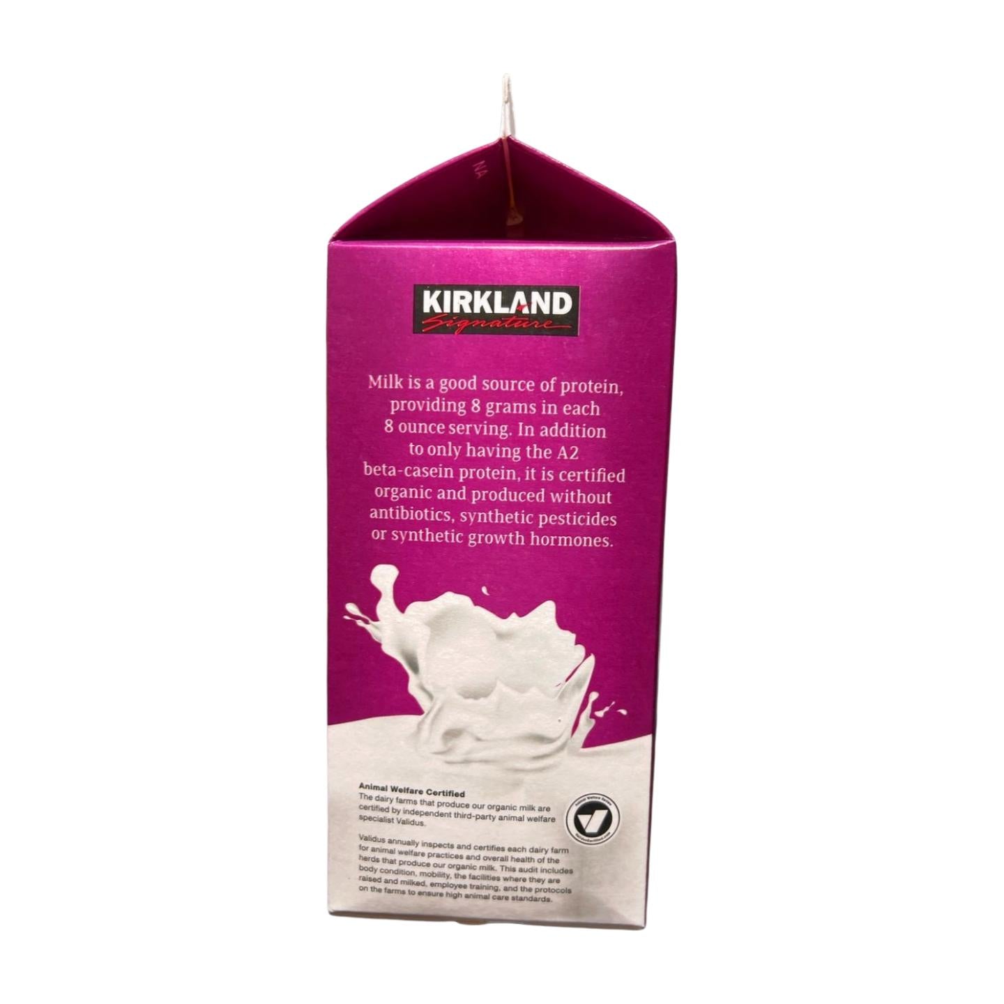 Kirkland Organic Whole Milk, A2 Protein, Vitamin D, 1.89 L (3 Pack)
