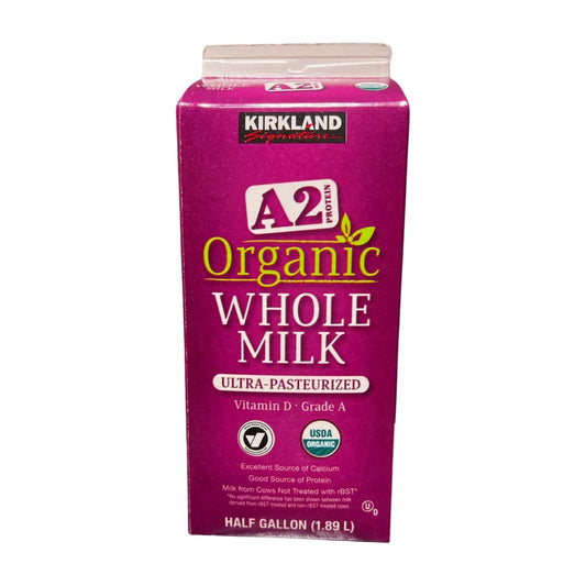 Kirkland Organic Whole Milk, A2 Protein, Vitamin D, 1.89 L (3 Pack)