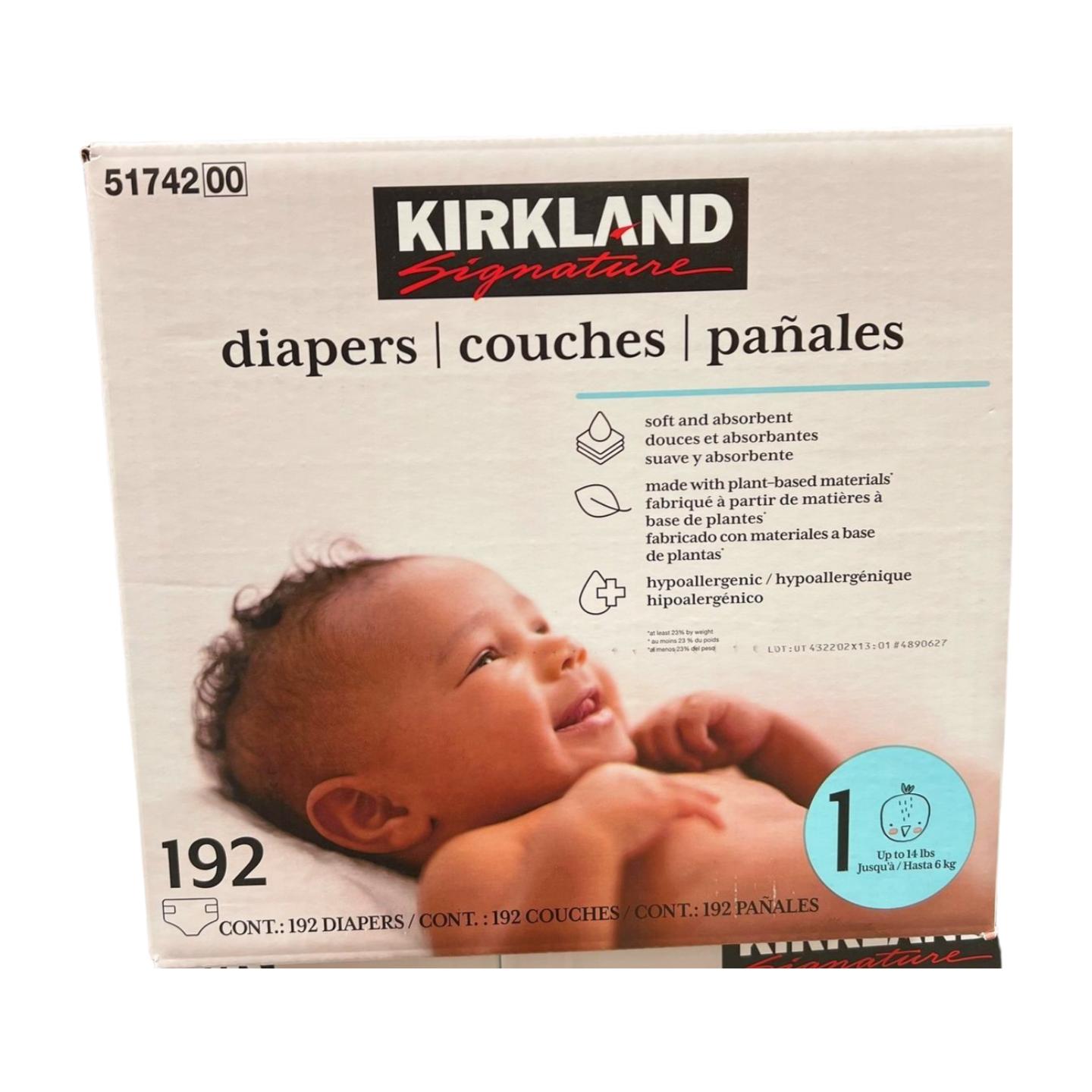 Kirkland Signature Size 1 Diapers (8-14 lbs), 192 Count