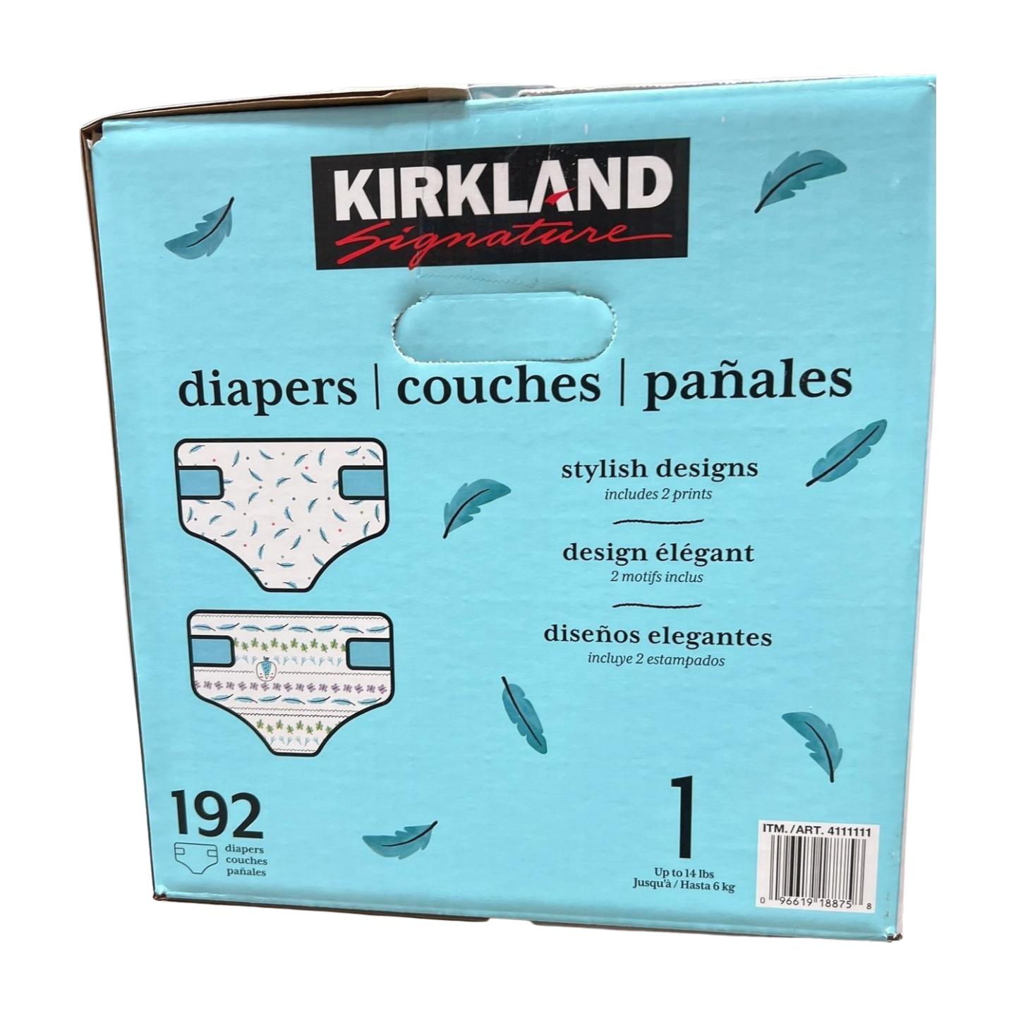 Kirkland Signature Size 1 Diapers (8-14 lbs), 192 Count