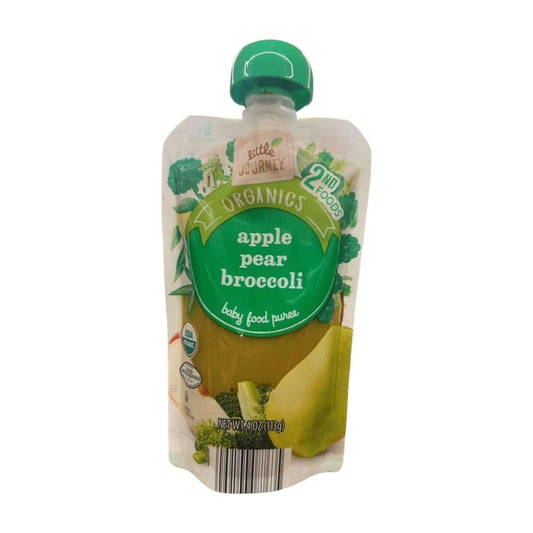 Little Journey Organic Stage 2 Baby Food, Apple, Pear & Broccoli, 4 oz, Pack of 12
