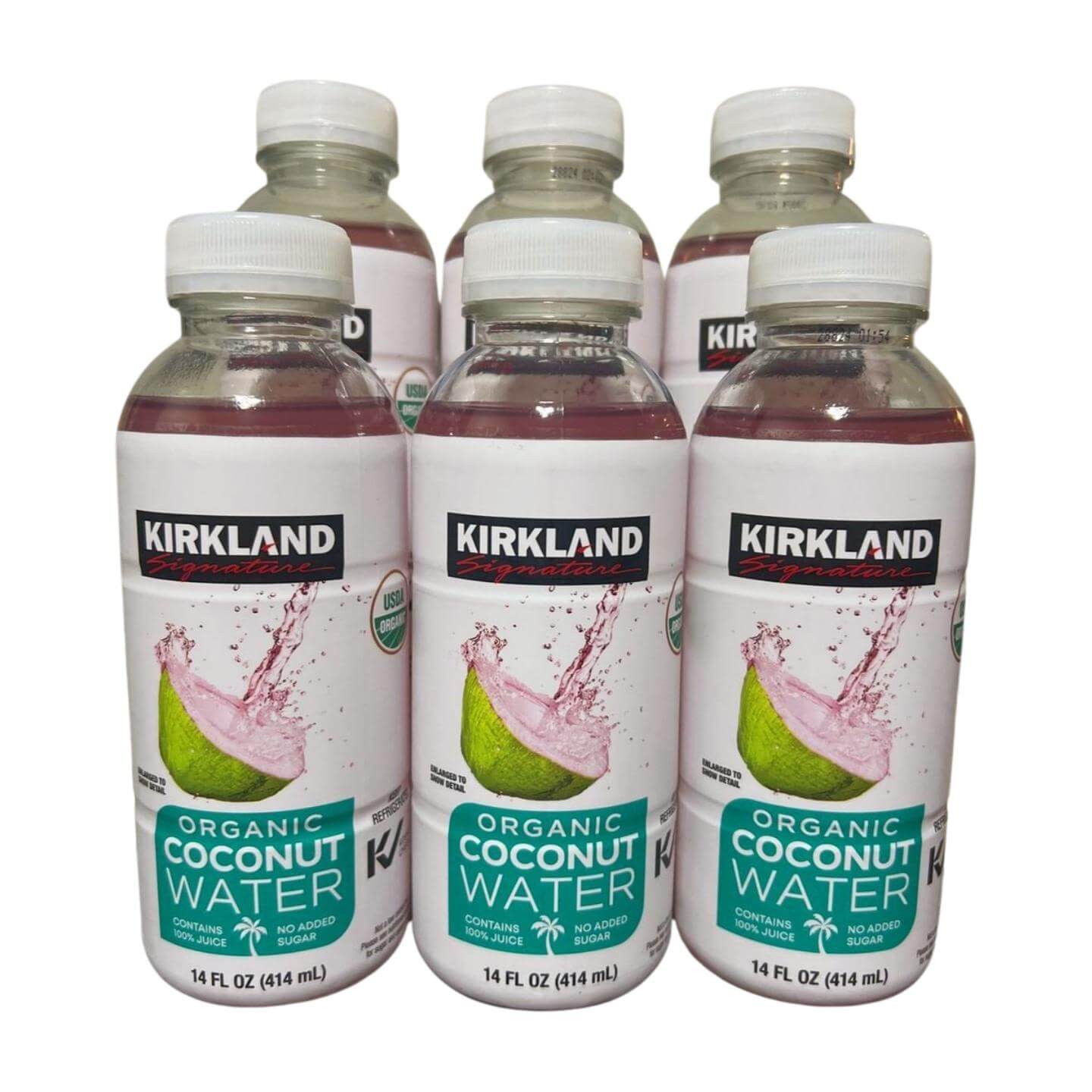 Kirkland Organic 100% Coconut Juice, No Added Sugar, 14 Fl Oz, Pack of 6