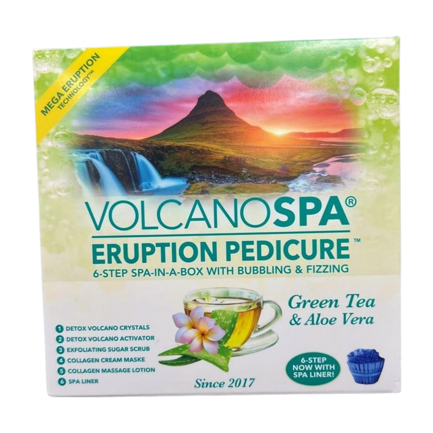 Volcano Spa. 6-Step Spa In A box With Bubbling & Fizzing. Green Tea and Aloe Vera