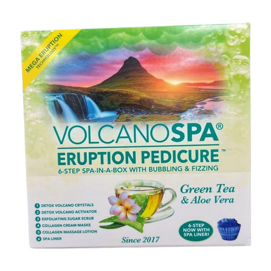 Volcano Spa. 6-Step Spa In A box With Bubbling & Fizzing. Green Tea and Aloe Vera