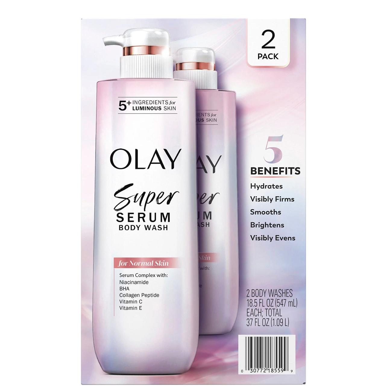Olay Super Serum Body Wash, 18.5 fl. oz., 2 pk