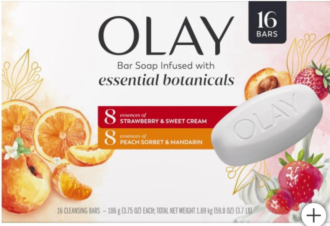 Olay Essential Botanical Bar Soap, 3.75 oz, 16 Bars