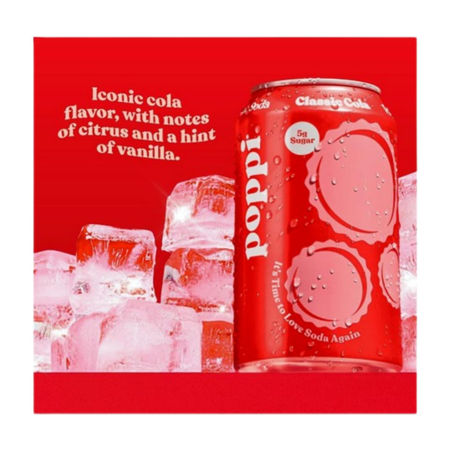 POPPI Sparkling Prebiotic Soda, Cherry Limeade, Apple Cider Vinegar, Seltzer Water & Fruit Juice, 12oz, 12-Pack (Packaging May Vary)