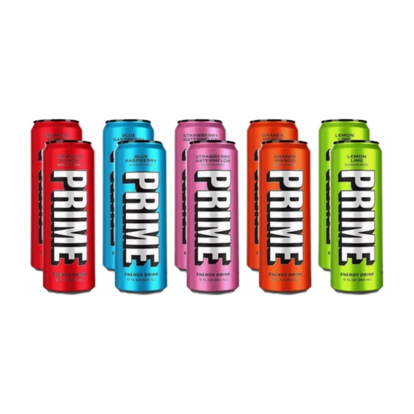 Prime Energy Drink by Logan Paul & KSI, Naturally Flavored, 200mg Caffeine, Zero Sugar, 300mg Electrolytes, Vegan, 12 Fl Oz, Variety Pack of 12