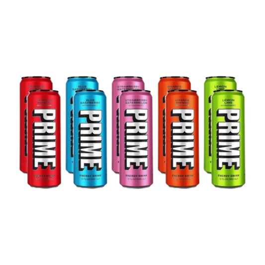 Prime Energy Drink by Logan Paul & KSI, Naturally Flavored, 200mg Caffeine, Zero Sugar, 300mg Electrolytes, Vegan, 12 Fl Oz, Variety Pack of 12