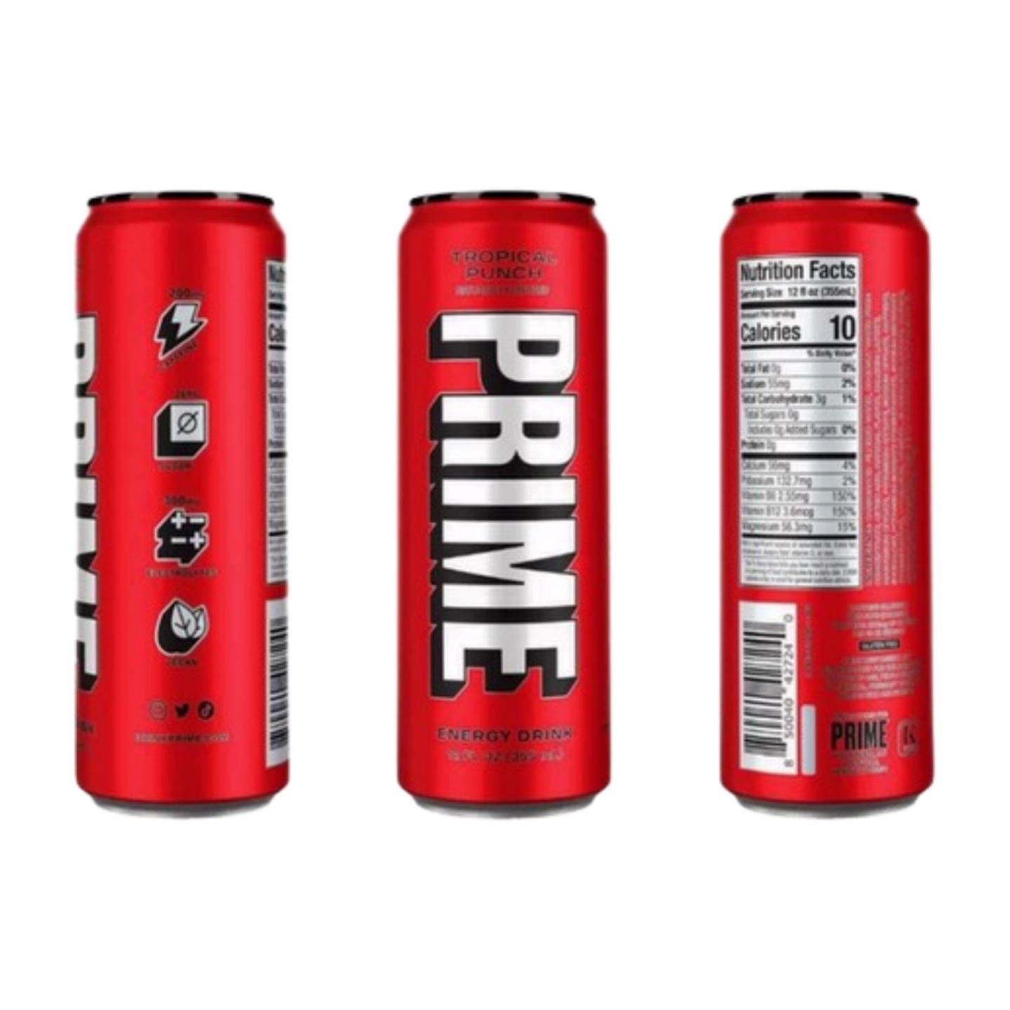 Prime Energy Drink by Logan Paul & KSI, Naturally Flavored, 200mg Caffeine, Zero Sugar, 300mg Electrolytes, Vegan, 12 Fl Oz, Variety Pack of 12