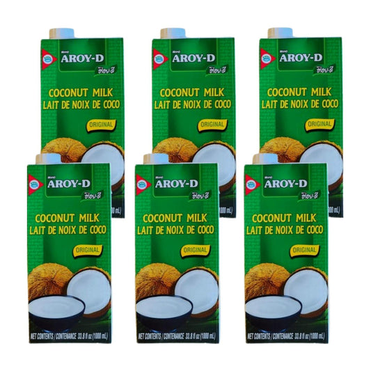Aroy-D 100% Pure Coconut Milk, 8.45 oz, Pack of 6