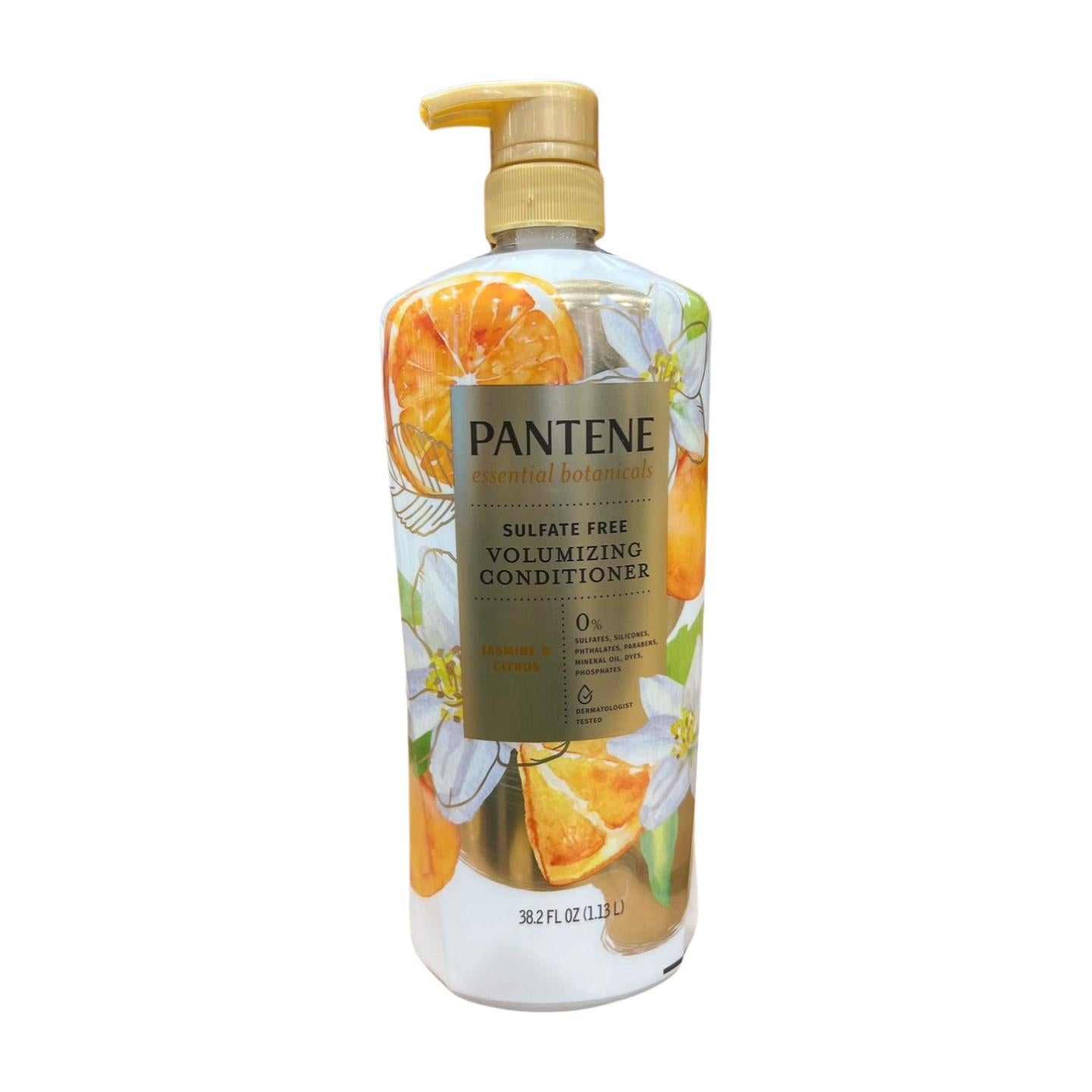 Pantene Essential Botanicals Sulfate-Free Volumizing Shampoo & Conditioner, 38.2 Fl Oz Each, Pack of 2, Paraben & Phosphate-Free