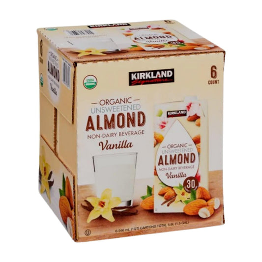 Kirkland Organic Unsweetened Vanilla Almond Beverage, 6 x 32 oz