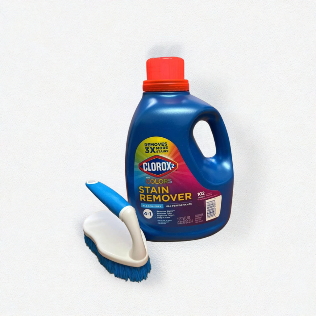 Clorox Max Performance Bleach-Free Stain Remover & Color Brightener, 112.75 Fl Oz, 102 Loads + Free Laundry Cleaning Brush