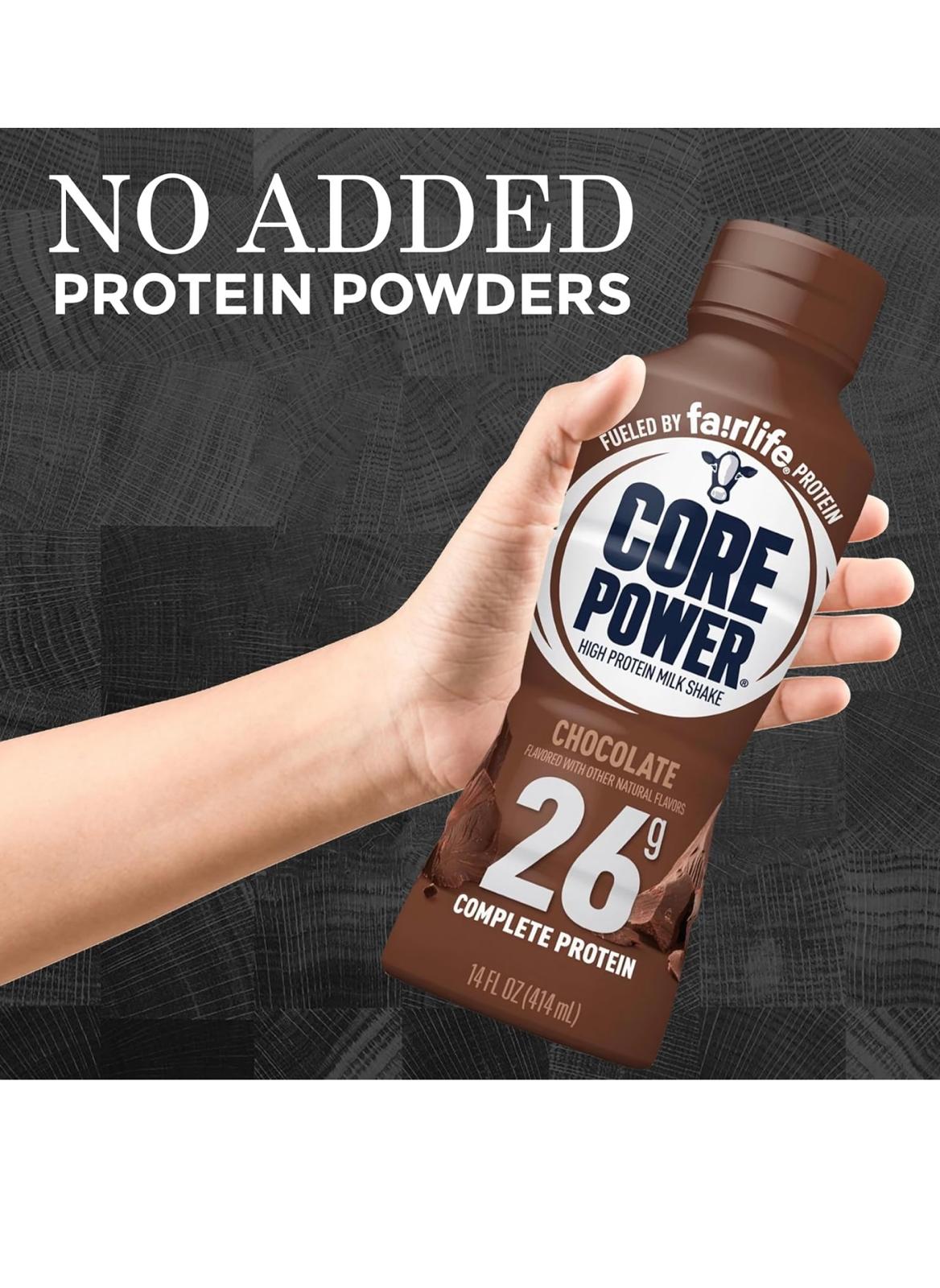 Core Power Fairlife High Protein Shakes, 26g Protein, Chocolate Flavor, 14 Oz, 6-Pack