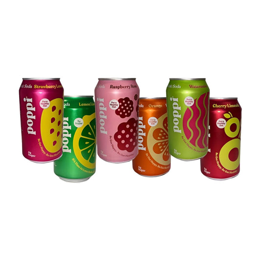 POPPI Sparkling Prebiotic Soda, Cherry Limeade, Apple Cider Vinegar, Seltzer Water & Fruit Juice, 12oz, 8-Pack (Packaging May Vary)