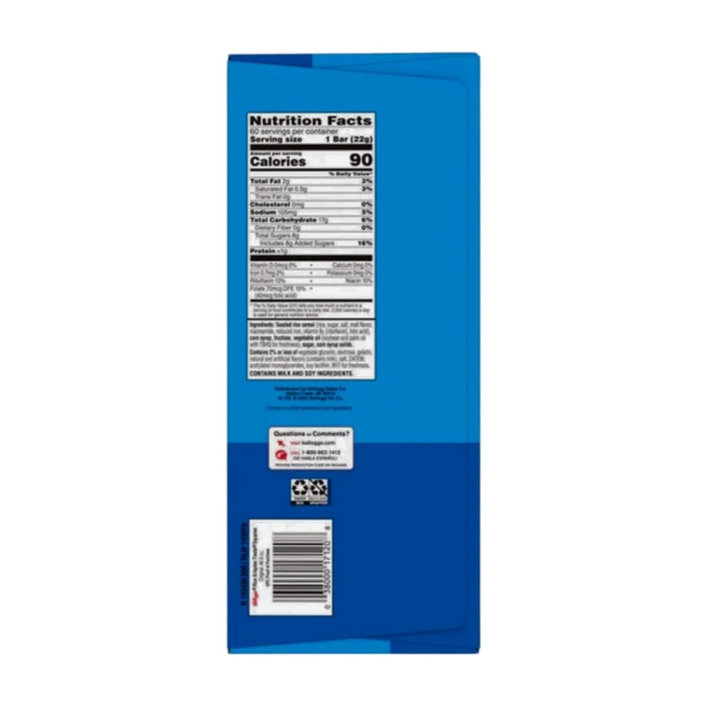 Rice Krispies Treats Mini Squares, 60 Original Fun Size Bars, Pack of 2