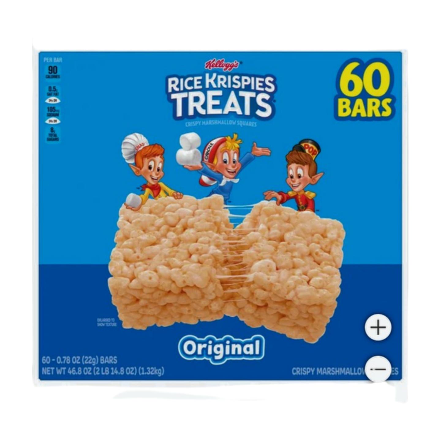 Rice Krispies Treats Mini Squares, 60 Original Fun Size Bars, Pack of 2